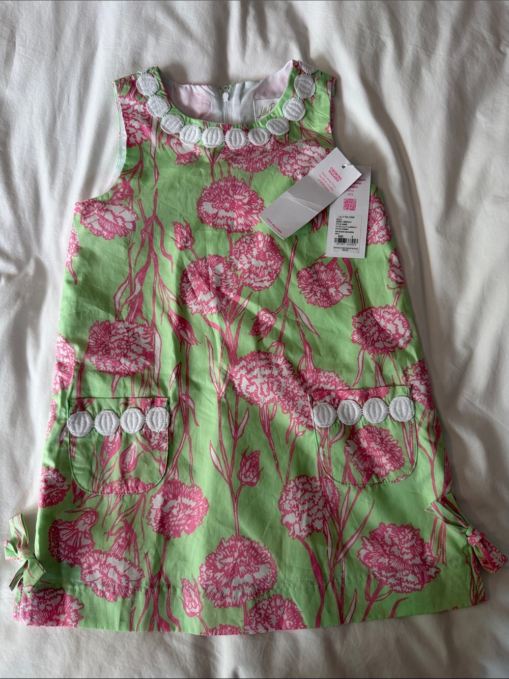 Lilly Pulitzer Girls Green & Pink Floral Dress